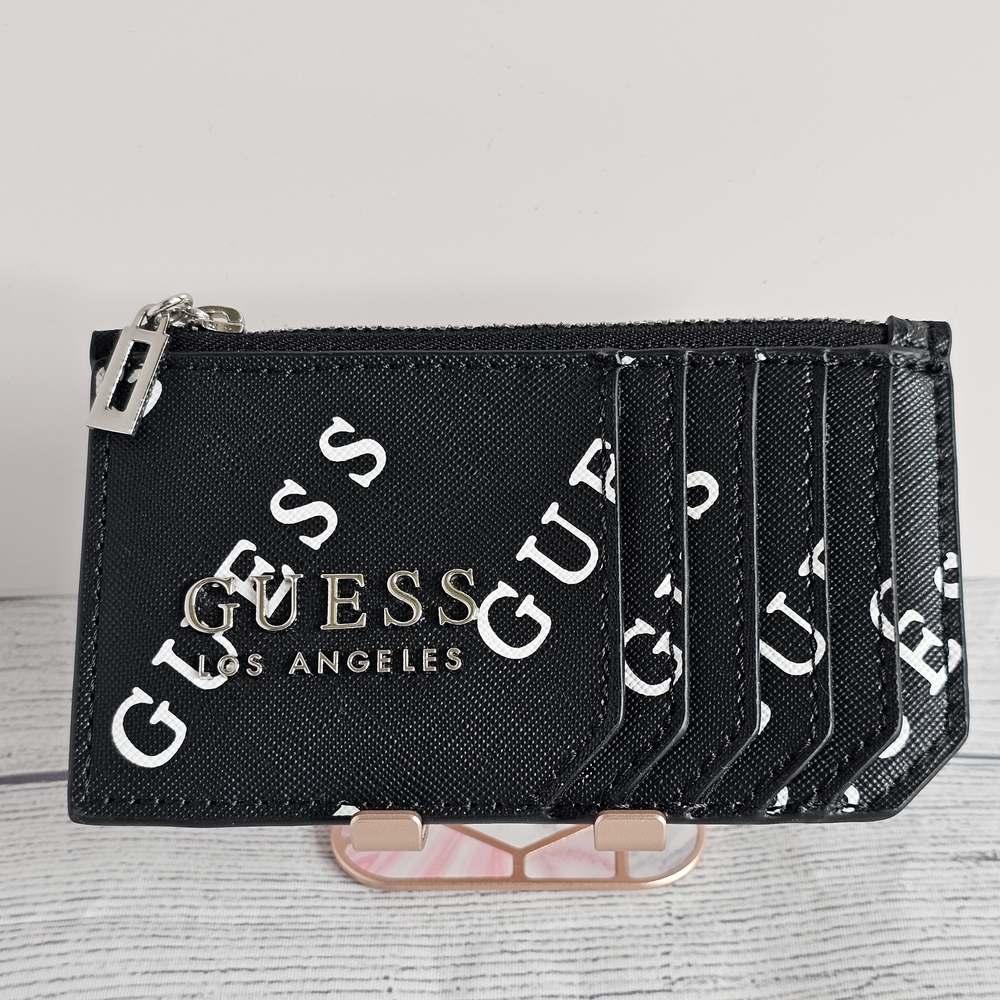 NWOT Guess Laural II / MIHOK Black & White Card Holder